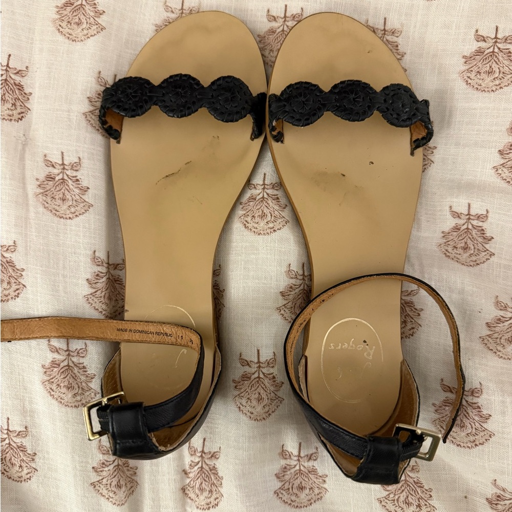 Jack Rogers Black Leather Sandals